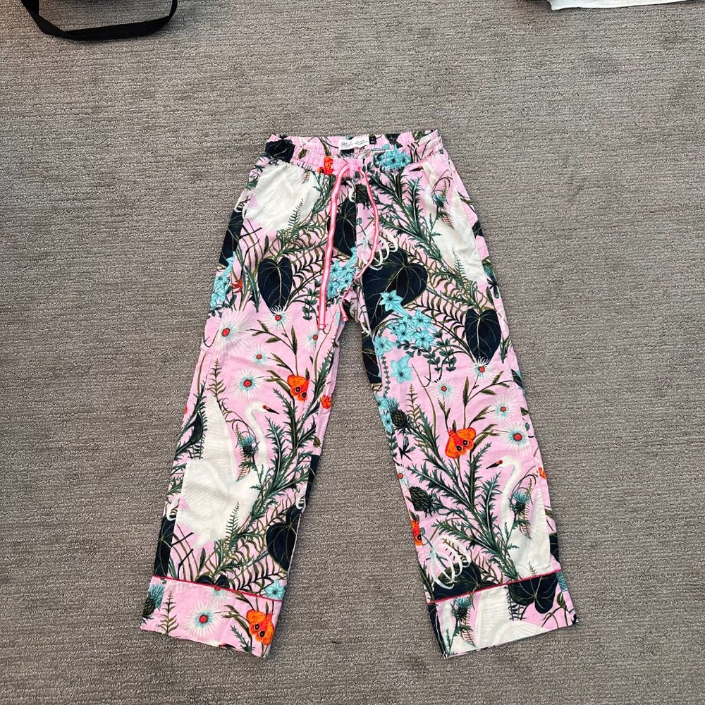 Anthropologie Kelly Louise Judd Flannel forest botanical Pajama pants Small